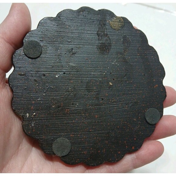 Western Set of 4 Coasters Longhorn Barbed Wire Belt Look Holder Leather Look - Picture 7 of 11